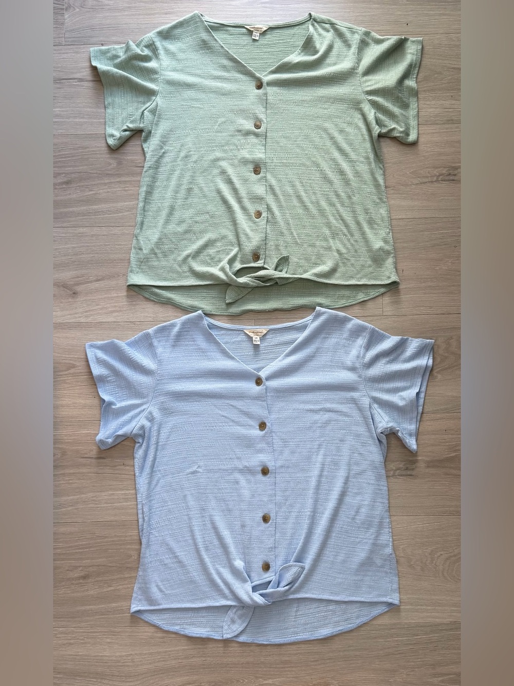 Weatherproof Women’s Tie Button Up Grunge Cottage Blouse Shirts